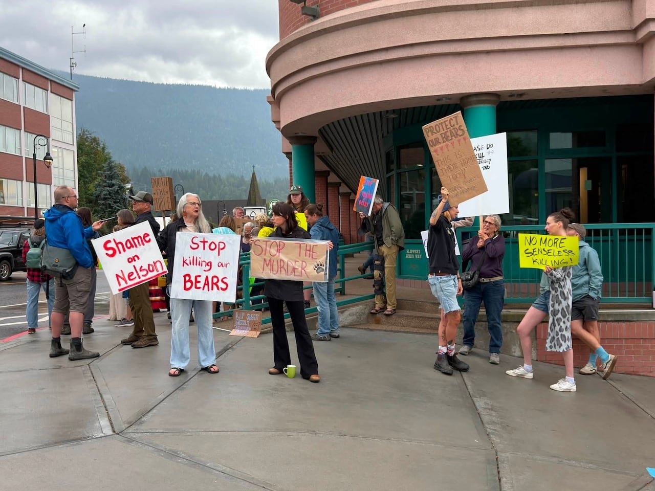 default-114 Protesters gathered in Nelson